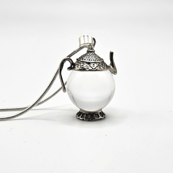 Jewelry - 🚫SOLD on Ebay🚫 925 Silver Teapot Pools of Light Rock Crystal Quartz Necklace